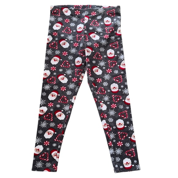 NoBo XL (15-17) Velvety Soft Christmas Santa & Candy Canes Micro Fleece Leggings - Picture 1 of 5